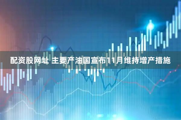 配资股网址 主要产油国宣布11月维持增产措施