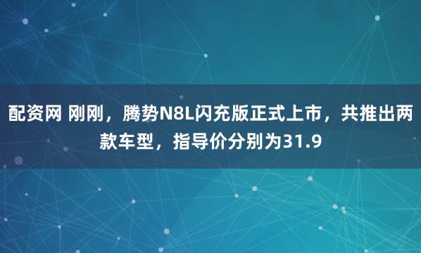 配资网 刚刚，腾势N8L闪充版正式上市，共推出两款车型，指导价分别为31.9